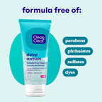 Clean & Clear Oil-Free Deep Action Exfoliating Facial Cleanser, 7 fl oz | Pro-Vitamin B5, Gentle Exfoliating Daily Face Wash, Smooth Hydrated Skin, Paraben-Free