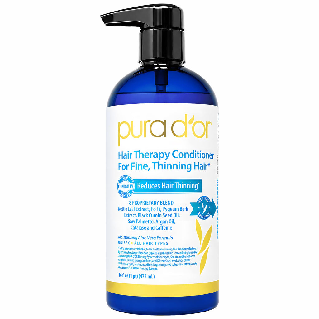 PURA D'OR Hair Thinning Therapy Conditioner for Fuller-Looking Volume, 16oz