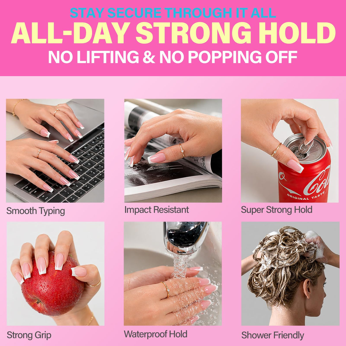 GELPARTY 8ml Brush-On Nail Glue for Press On Nails & Tips, Quick Dry