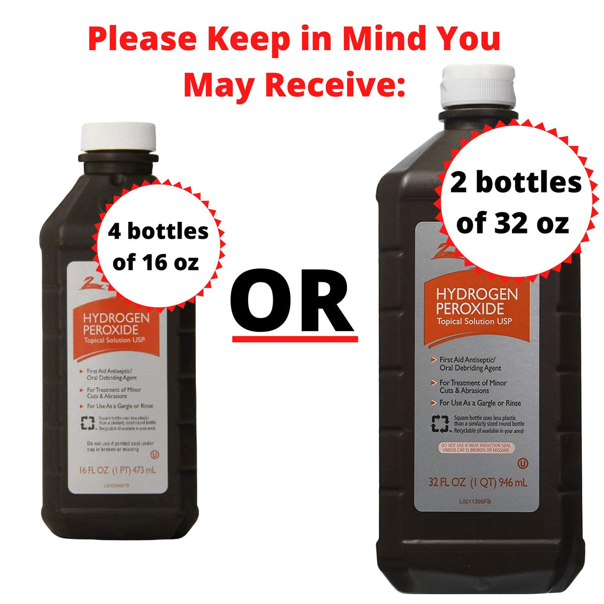Swan Hydrogen Peroxide Topical Solution 16 oz (Pack of 4) or 32oz ( Pack of 2)