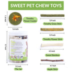 50-60 Pcs Rabbit Chew Toys, Guinea Pig, Hamster, Bunny Chew Toys, Sweet Bamboo, Apple Stick, Timothy Stick, Prevent Teeth Overgrowth, Clean Teeth