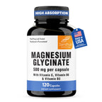 Magnesium Glycinate 400mg Capsules with Quercetin for Men & Women 120 Count | Pure Chelated Magnesium For Good Sleep, Relaxation | High Absorption, USA Made NSF GMP Certified 3rd Party Tested | Sandhu's