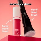 e.l.f. Camo Liquid Blush Brush | Angled Blush Brush Ideal For Applying & Blending Colors On Cheeks, Soft, Dense Bristles, Vegan & Cruelty-free