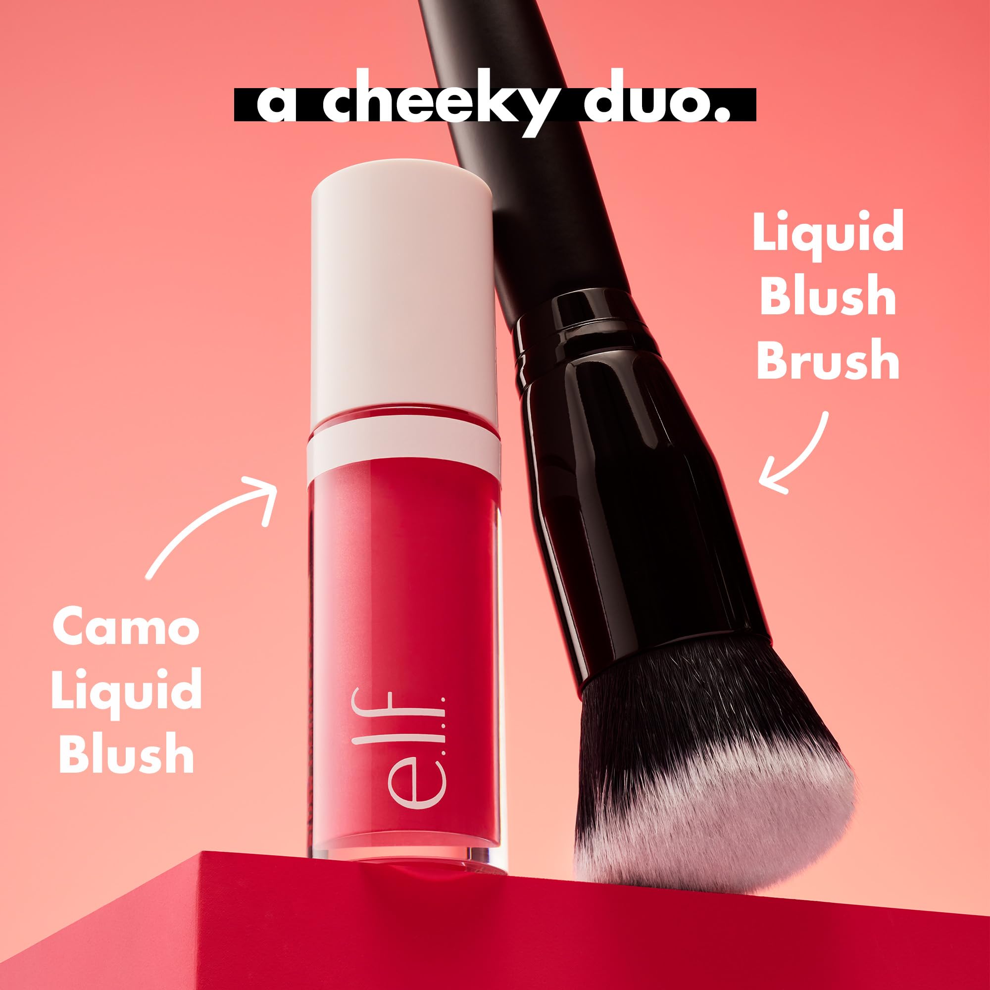 e.l.f. Camo Liquid Blush Brush | Angled Blush Brush Ideal For Applying & Blending Colors On Cheeks, Soft, Dense Bristles, Vegan & Cruelty-free