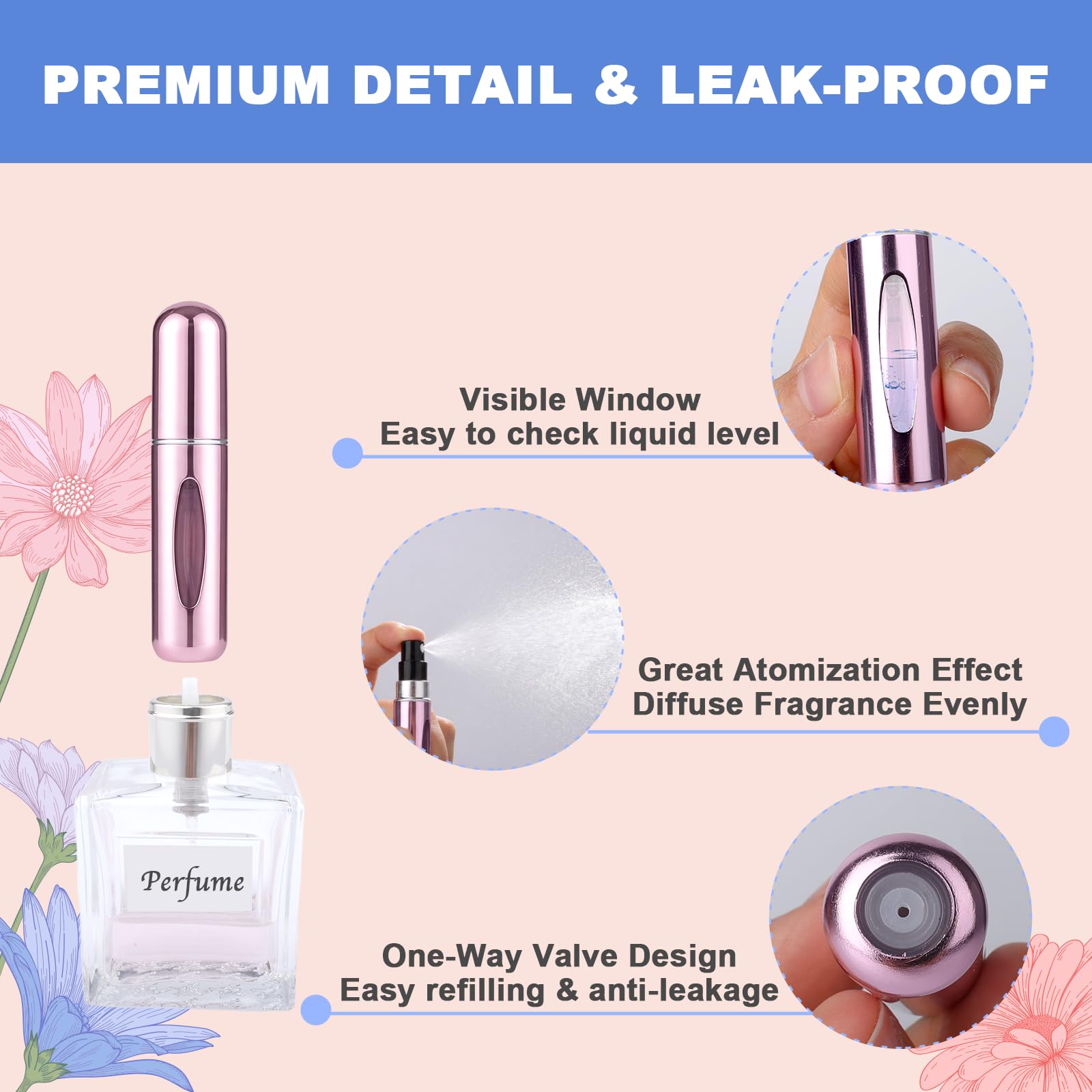16 PCS Mini Perfume Travel Refillable Bottle, Perfume Atomizer-2 Pacakge