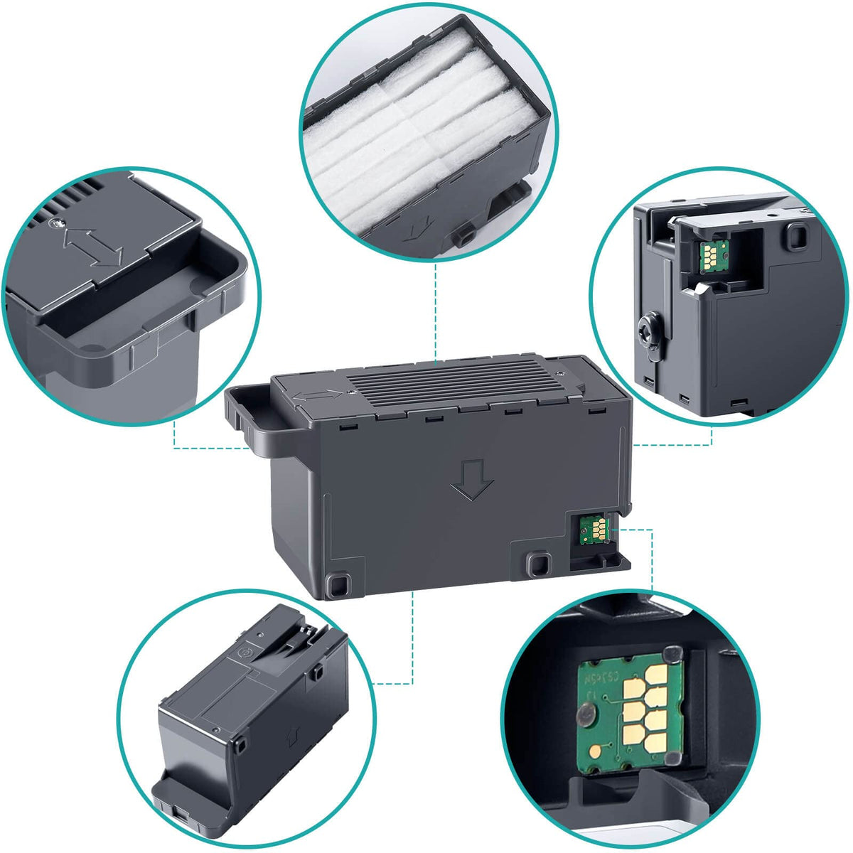 C9345 Ink Maintenance Box Replacement for WF-7840 ET-16650 ET-16600 ET-8550 ET-5850 ET-5880 ET-8500 WF-7820 WF-7310 ET-5800 EC-C7000 ST-C8000 ST-C8090 Printers (C12C934591/PXMB9/C9345)(2 Packs)