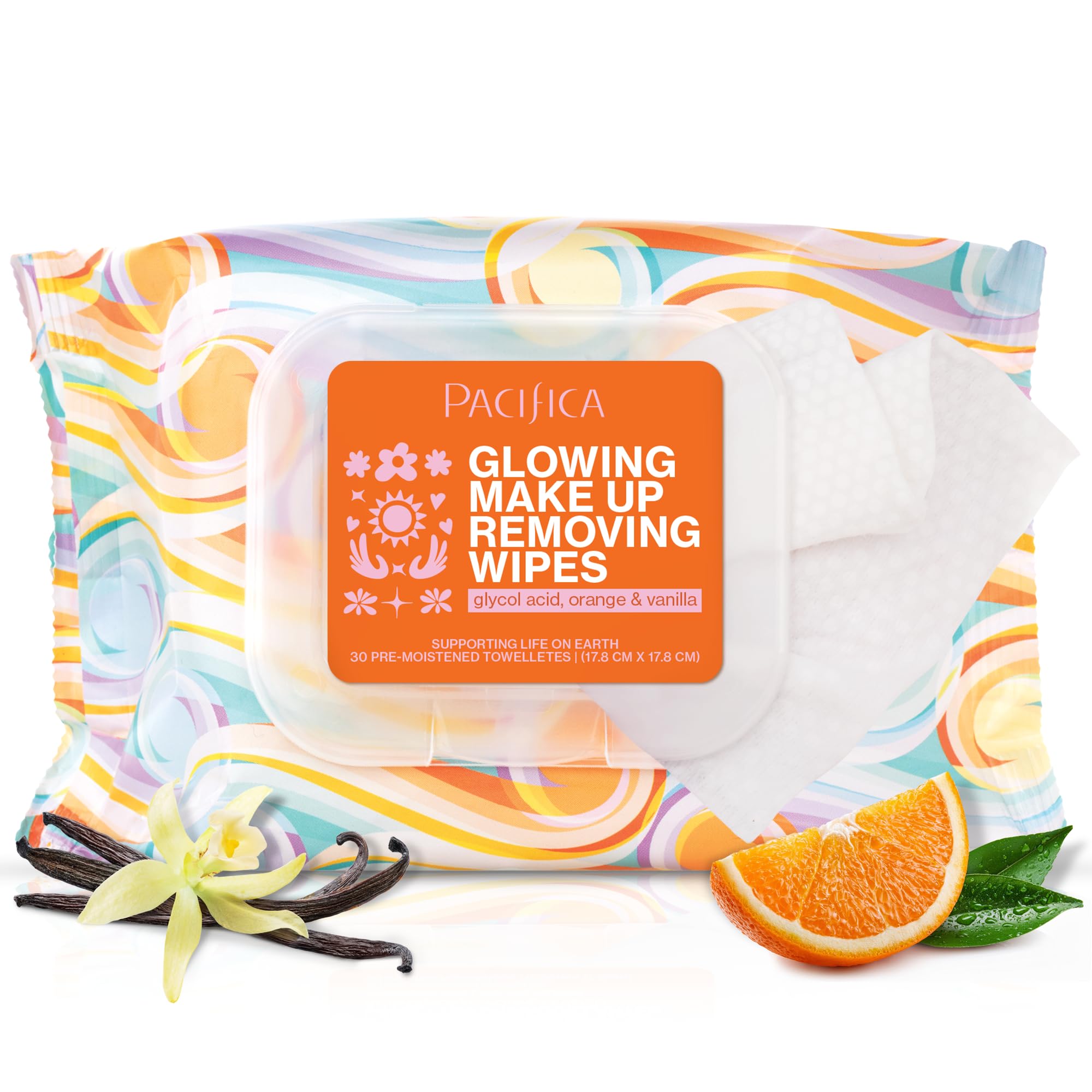 Buy now Pacifica Glowing Makeup Remover Wipes â€“ With Glycolic Acid for AHA Exfoliating and Facial Cleansing â€“ No Rinse Face Cleaning Towelettes â€“ Dermatologist Tested, Vegan & Cruelty-Free â€“ 30 Pack 30 Count (Pack of 1) at indiglob india