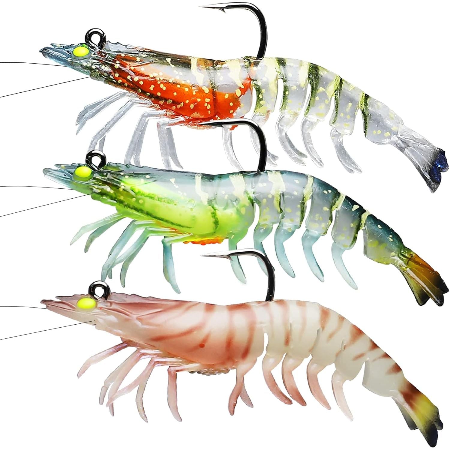 Buy now TRUSCEND Pre-rigged Fishing Jig Lures for Freshwater and Saltwater, Innovative Super Durable TPE Bass Lures, Lifelike Shrimp Crayfish Swimbait, Weedless Lure for Crappie Trout Walleye, Keep Separately A3-4.3"-0.75oz at indiglob india