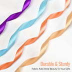 Rainbow Satin Ribbon, 12 Colors 3/8 Inch x 12 Rolls