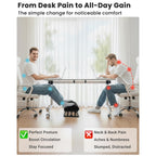 Step-to-Adjust Foot Rest—Truly Infinite Height, No Bending Needed