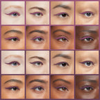 Showcasing various eye looks using Kaely 2Pcs Gel Eyeliner Pencil in purple. Perfect for versatile applications and styles.