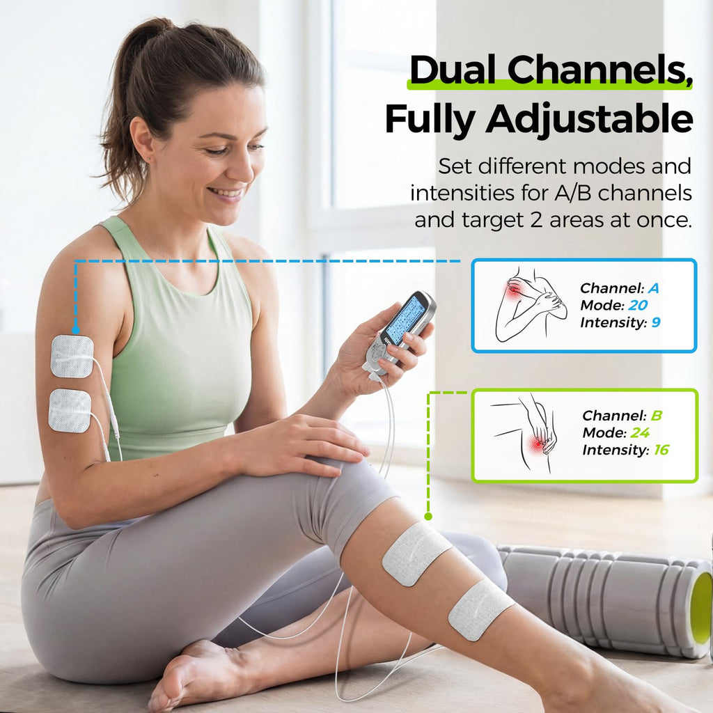 AUVON 24 Modes Dual Channel TENS Unit Muscle Stimulator for Pain Relief