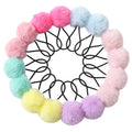 Pom Pom Hair Ties 16 Pcs Hair Ties for Girls Ball Scrunchies Hair Accessories for Women(2 inch,Multi-color)