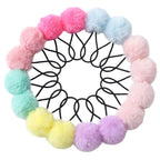 Pom Pom Hair Ties 16 Pcs Hair Ties for Girls Ball Scrunchies Hair Accessories for Women(2 inch,Multi-color)