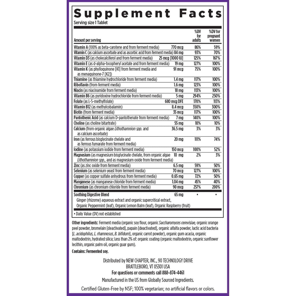 New Chapter One Daily Prenatal Multivitamin 35+, 30 Count | Enhanced Formula with Methylfolate and Choline for Healthy Mom and Baby, Gluten Free and Non-GMO, Made for Ages 35+