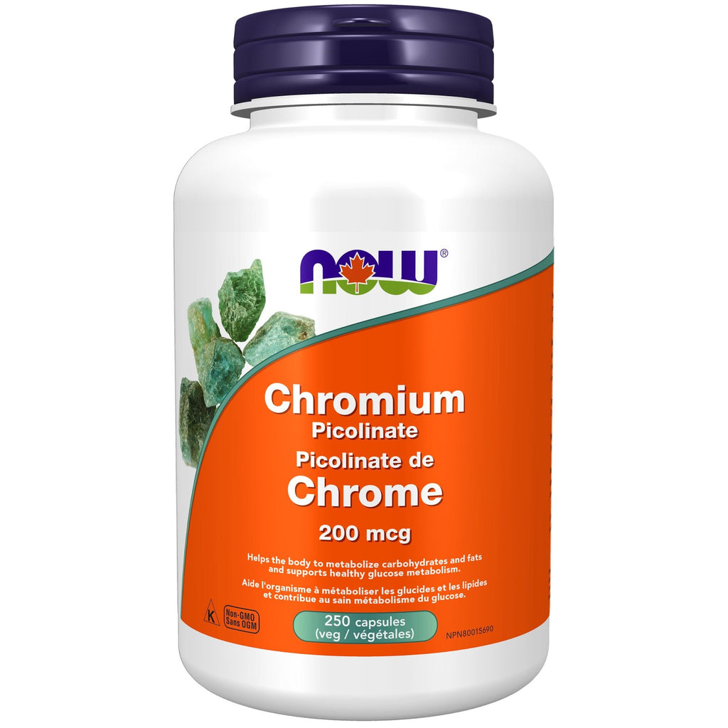 NOW Supplements, Chromium Picolinate 200 mcg, Insulin Co-Factor*, 100 Veg Capsules