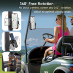 Magnetic Golf Cart Phone Holder, Powerful N52 Magnet Base, Fits EZGO, Club Car, Yamaha, Icon, Golf Cart Accessories Compatible with iPhone, Samsung, Xiaomi and All 4.5-7" Smartphones