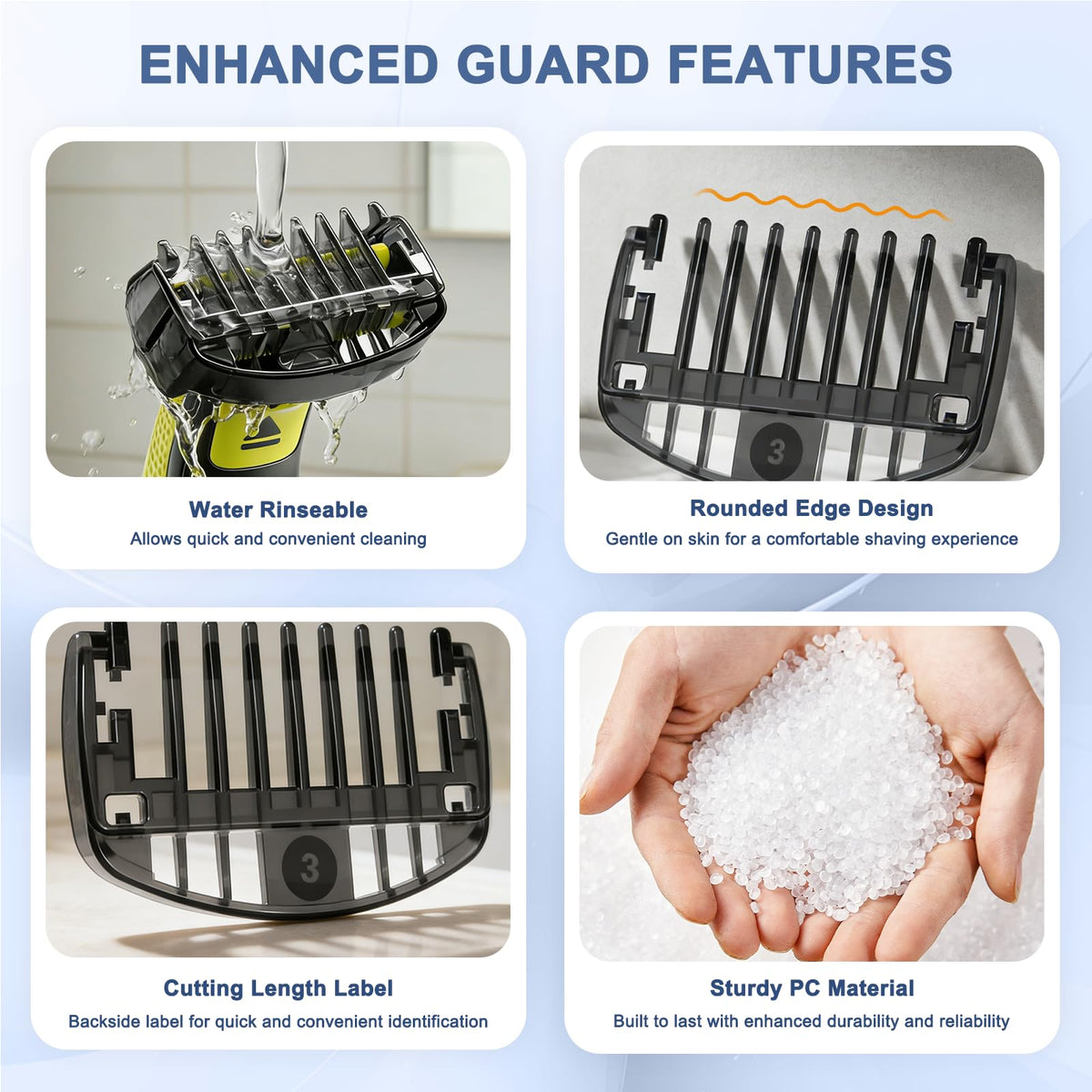 Guards Guide Comb Set - 0.5/1/1.5/2/2.5/3/3.5/4/4.5/5/7/9mm for Norelco Trimmer, Compatible with Obalde QP2724/QP2834/QP2520/30, QP2620, Comb Attachments with Cleaning Brush and Storage Bag