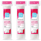 Medline Simply Soft Cotton Rounds (300 Count), 100% Cotton Absorbent and Textured Cotton Pads, Lint-Free