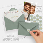 ZICOTO Beautiful Thank You Card Set With Envelopes and Stickers - Set of 20