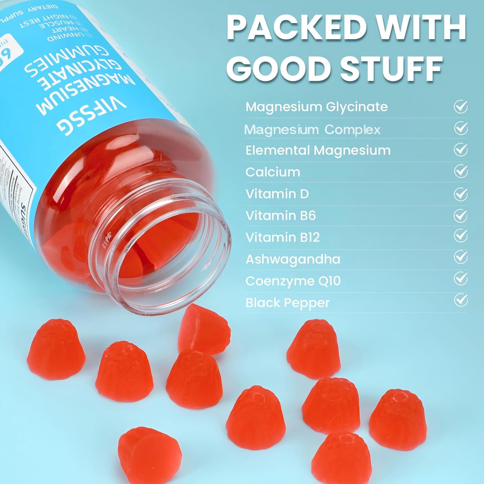 Magnesium Glycinate Gummies 400mg for Man and Women, Sugar Free with Magnesium Advanced Complex - Magnesium Supplement Chewable Gummies for Women & Men Vegan, Organic Gummies 60 Count