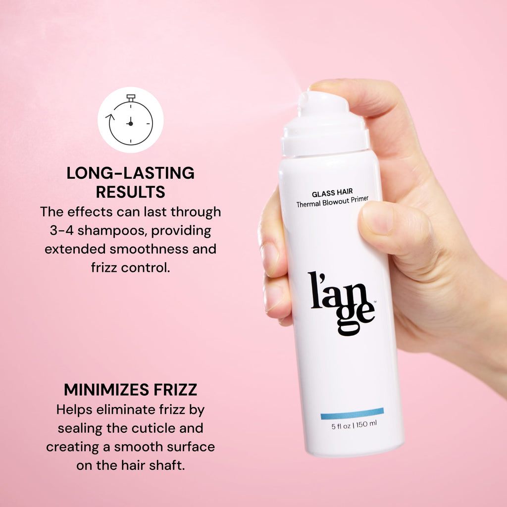 L'ANGE HAIR Glass Hair Heat Protectant Spray | Anti-Frizz Blow Dry Mist | Long Lasting Hold & Shine | Humidity Protection | Thermal Heat Protection Spray | Lightweight Blow Out Primer, 5 fl oz Bottle
