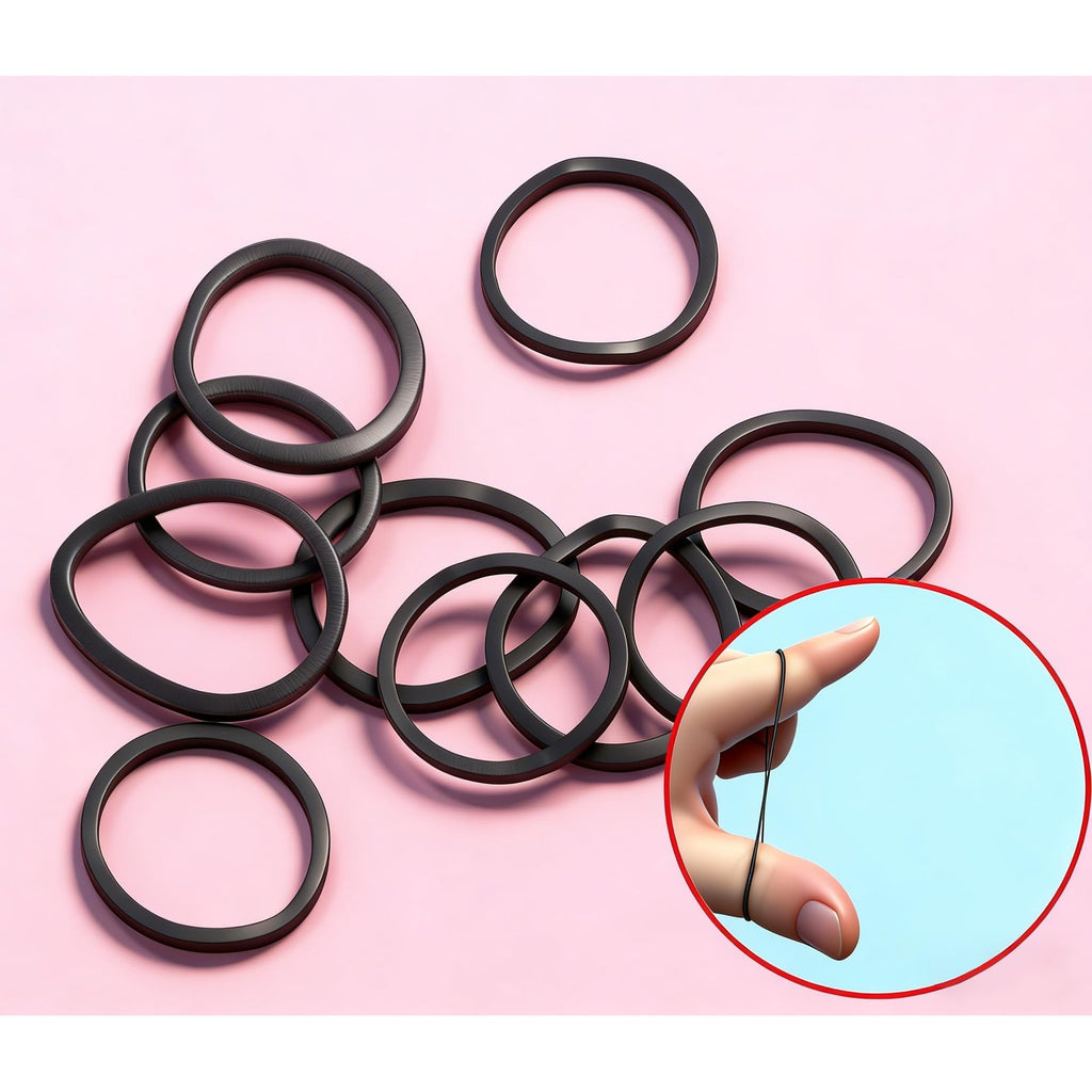 black Elastic Hair Bands，BEBEEPOO 500pcs Mini Rubber Bands with a box Soft Elastic Bands for Kid Hair Braids Hair