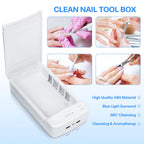 LXIANGN Nail Tool Cleaner with Blue Light, Portable USB Cleaning Box