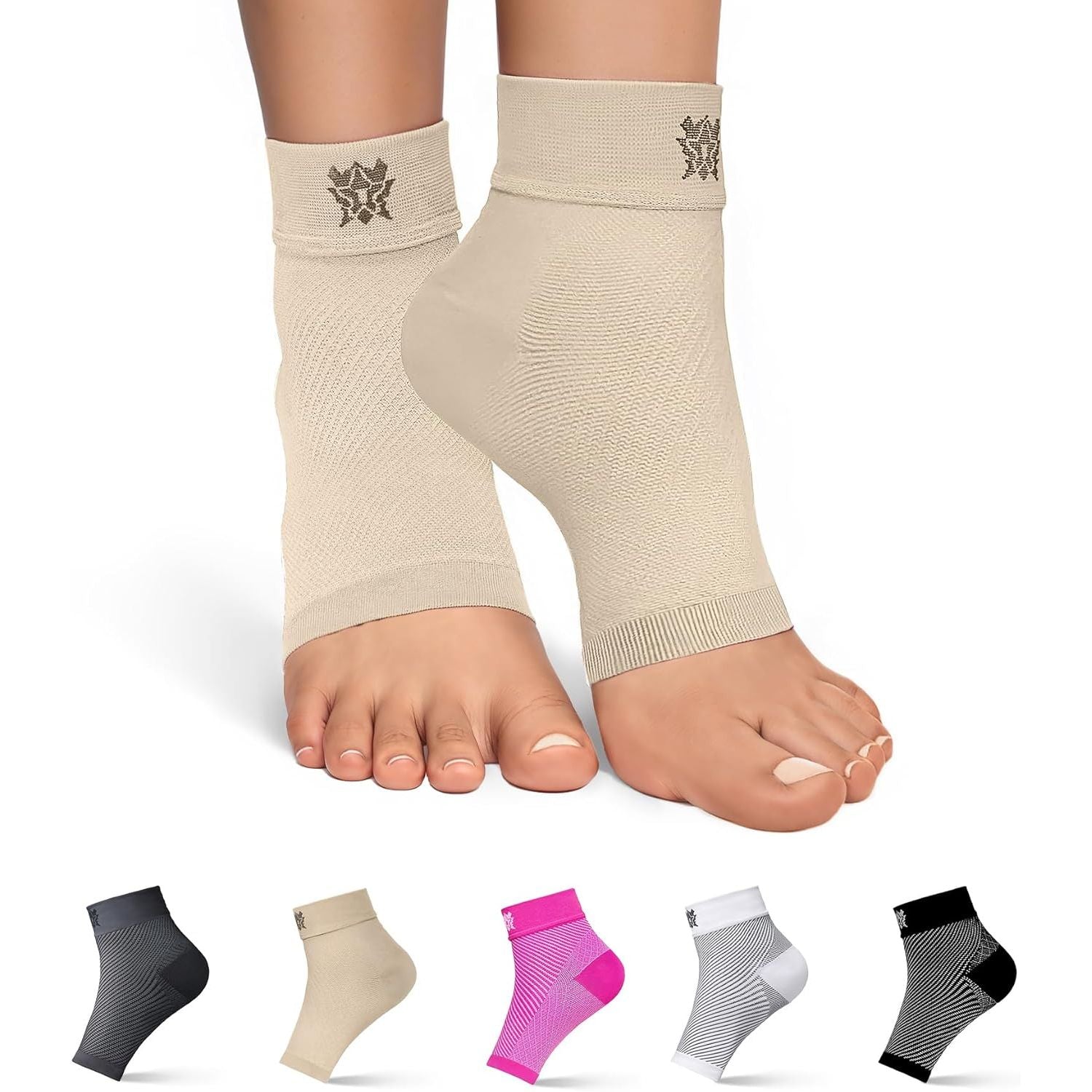 Buy now Bitly Plantar Fasciitis Compression Socks for Women & Men - Best Ankle Compression Sleeve, Nano Brace for Everyday Use - Provides Arch Support & Heel Pain Relief (Black, Medium) X-Large Nude at indiglob india