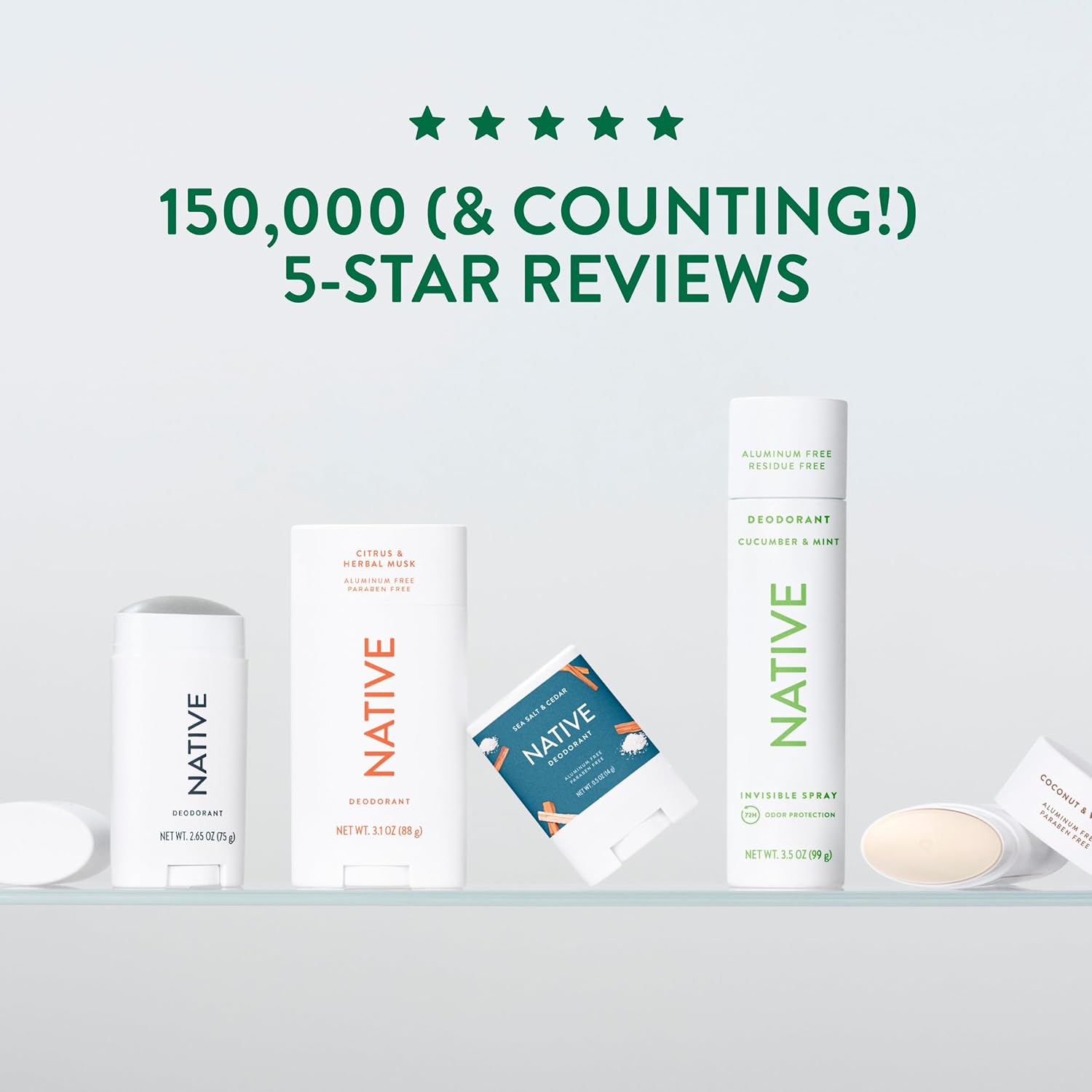 Buy now Native Deodorant | Natural Deodorant for Men, Aluminum Free with Baking Soda, Coconut Oil and Shea Butter | Eucalyptus & Mint at indiglob india
