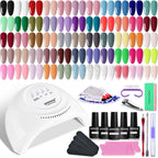 Buy now JODSONE 36 PCS Gel Nail Polish Set-32 Colors Gel Polish Kit Base Coat Glossy Matte and Glitter Top Coat Nail Polish Set Green Blue Red Pink Collection Gifts for Women at indiglob india
