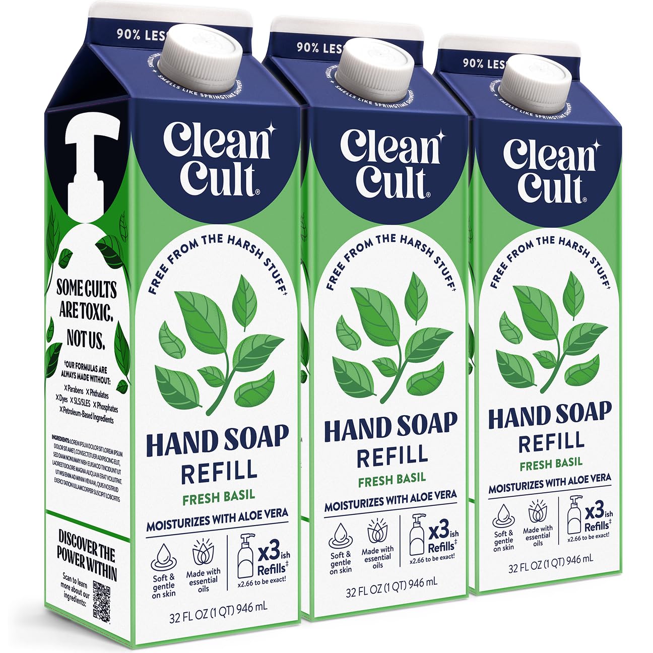 Buy now Cleancult Liquid Hand Soap Refills - Moisturizes Dry & Sensitive Skin - Made with Aloe Vera & Lavender Essential Oils - Wild Lavender - Eco Friendly - Paper-Based Packaging - 32 oz/2 Pack at indiglob india