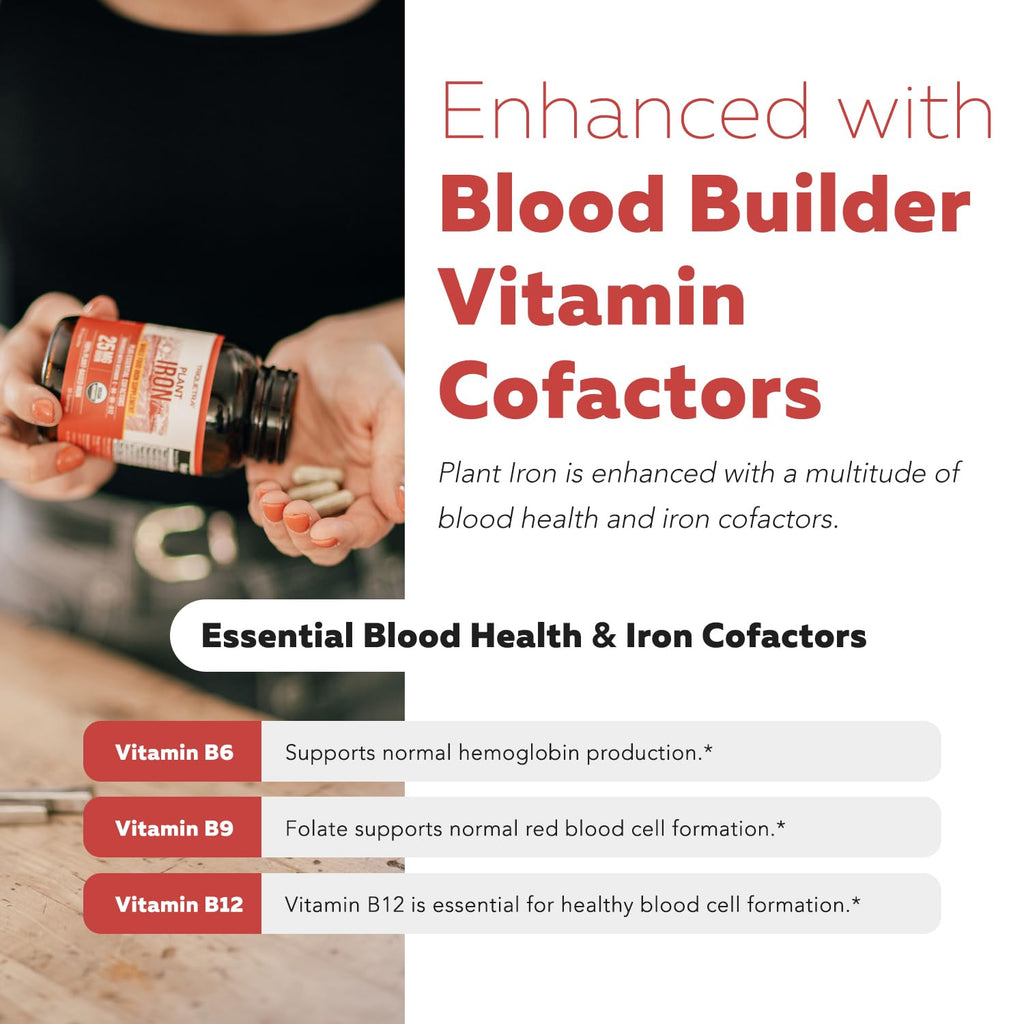 Organic Iron Supplement, Whole Food Mineral & Cofactors, 25mg, Gentle Form