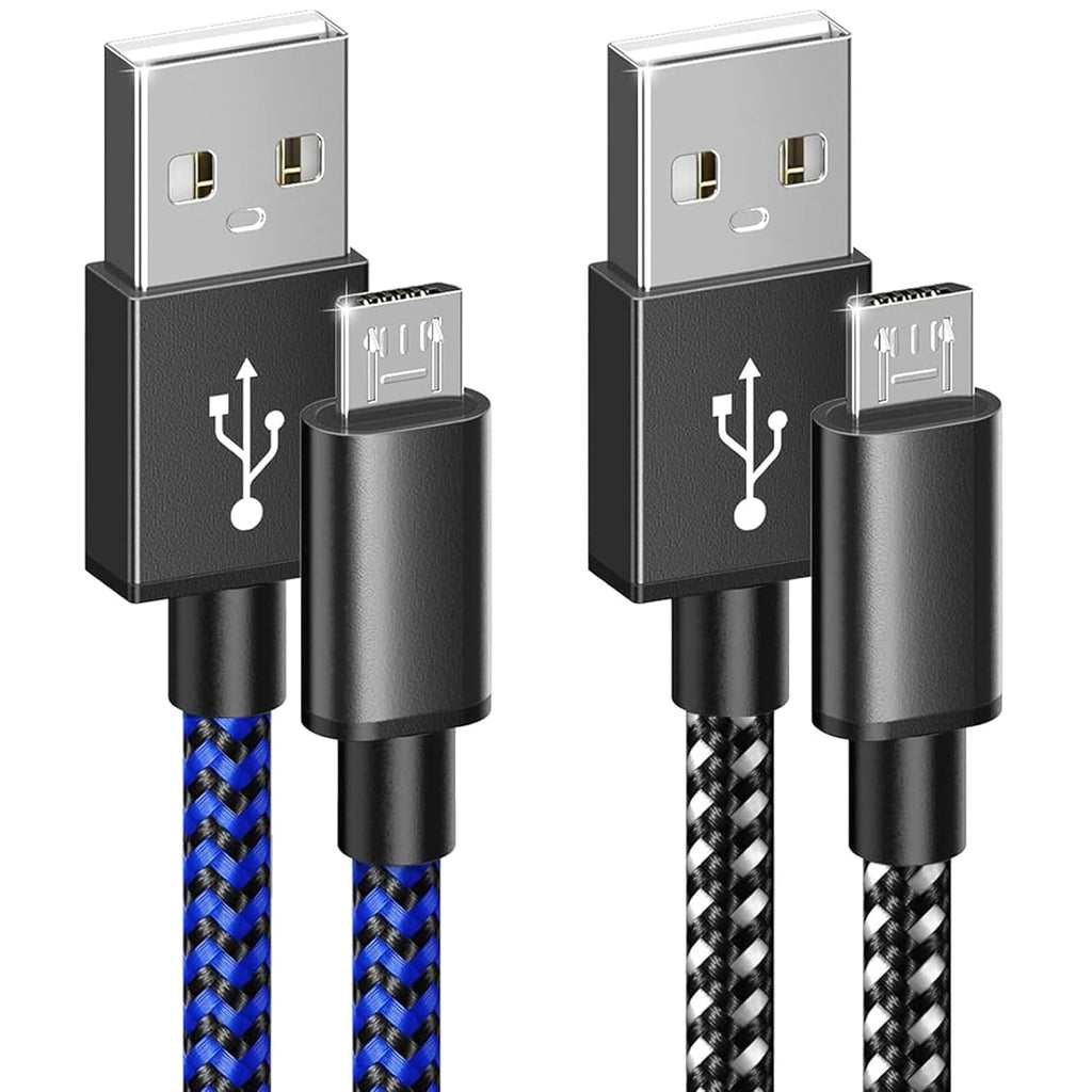 Buy now 6amLifestyle PS4 Controller Charger Charging Cable, 2 Pack 10ft Extra Long Micro USB 2.0 Cable, Nylon Braided Cord, for PS4, PS4 Slim/Pro, Xbox One S/X Controller, Android Phones, Black+Blue Black-Blue at indiglob india