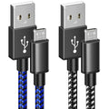 Buy now 6amLifestyle PS4 Controller Charger Charging Cable, 2 Pack 10ft Extra Long Micro USB 2.0 Cable, Nylon Braided Cord, for PS4, PS4 Slim/Pro, Xbox One S/X Controller, Android Phones, Black+Blue Black-Blue at indiglob india