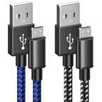 Buy now 6amLifestyle PS4 Controller Charger Charging Cable, 2 Pack 10ft Extra Long Micro USB 2.0 Cable, Nylon Braided Cord, for PS4, PS4 Slim/Pro, Xbox One S/X Controller, Android Phones, Black+Blue Black-Blue at indiglob india