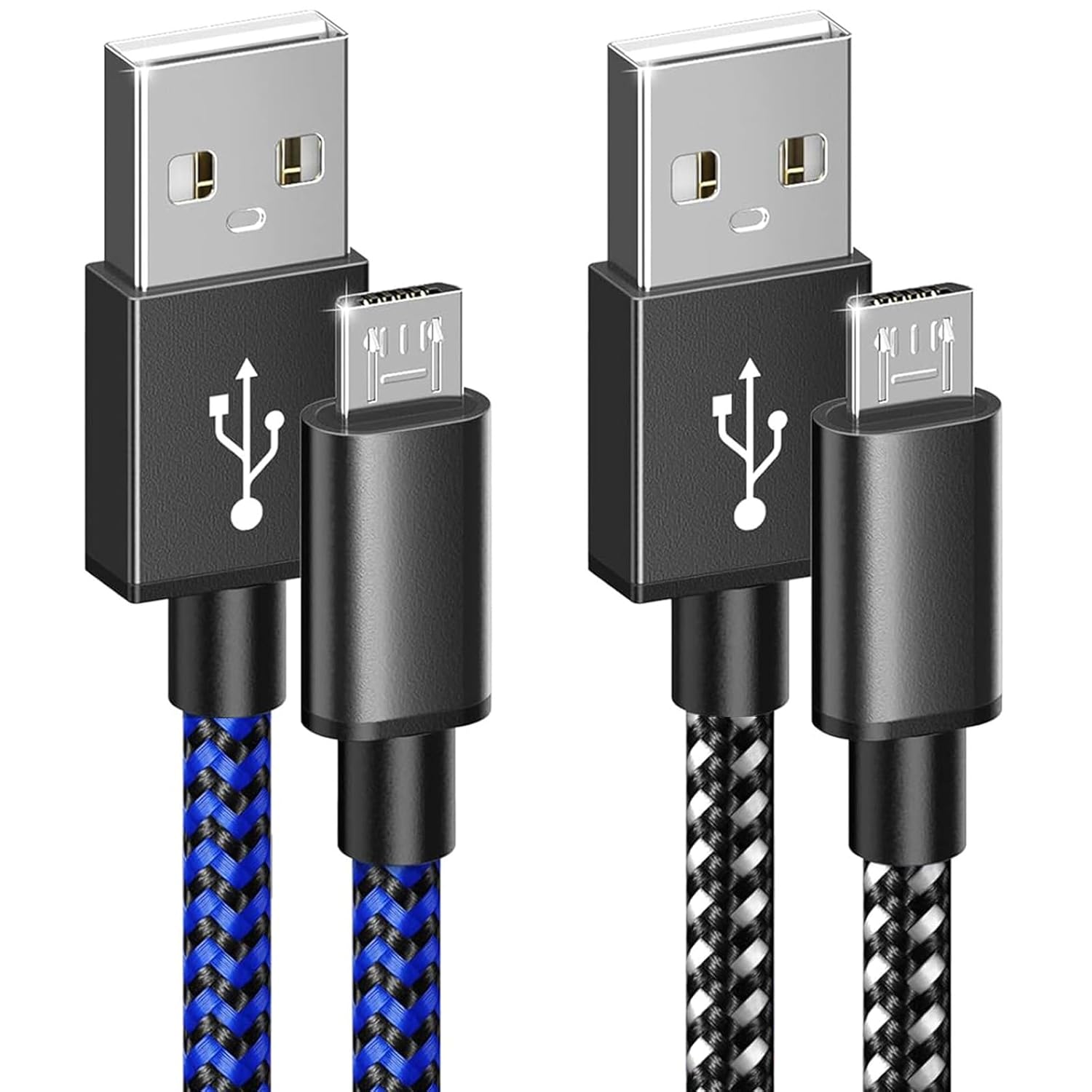 Buy now 6amLifestyle PS4 Controller Charger Charging Cable, 2 Pack 10ft Extra Long Micro USB 2.0 Cable, Nylon Braided Cord, for PS4, PS4 Slim/Pro, Xbox One S/X Controller, Android Phones, Black+Blue Black-Blue at indiglob india