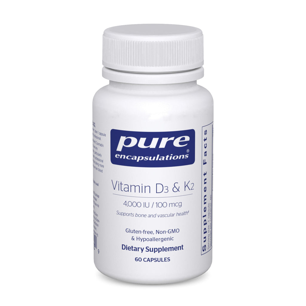Pure Encapsulations Vitamin D3 & K2, 120 Capsules | Bone and Vascular Health Support*, Immune Function Support*, Gluten-Free, Non-GMO, with Vitamin D3 and K2