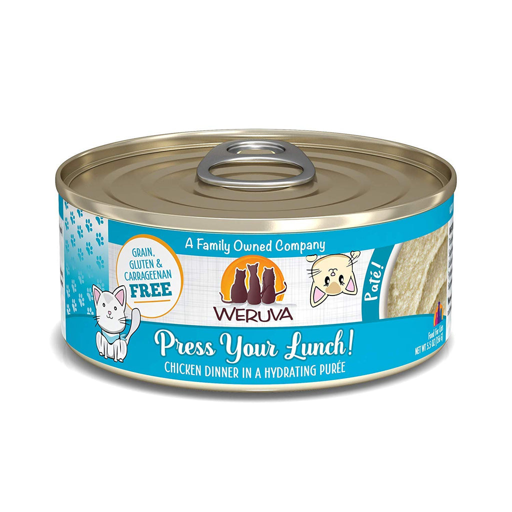 Weruva Wet Cat Food, Press Your Lunch with Chicken Pate, 5.oz Can, Pack of 8