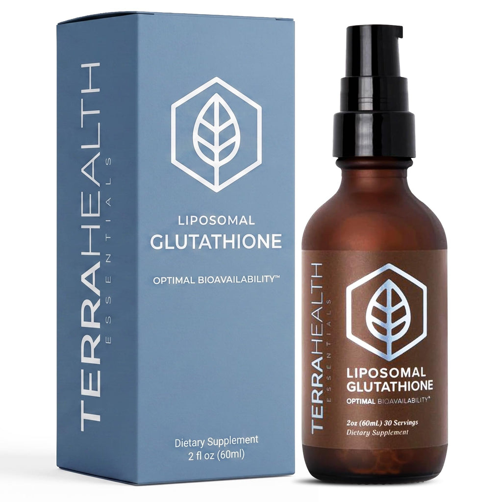 Terra Health Essentials - Liposomal Glutathione - Supports Immunity, Skin, Hair, and Healthy Aging - Maximum Absorption Glutathione Supplements - 30 Day Supply, 2oz