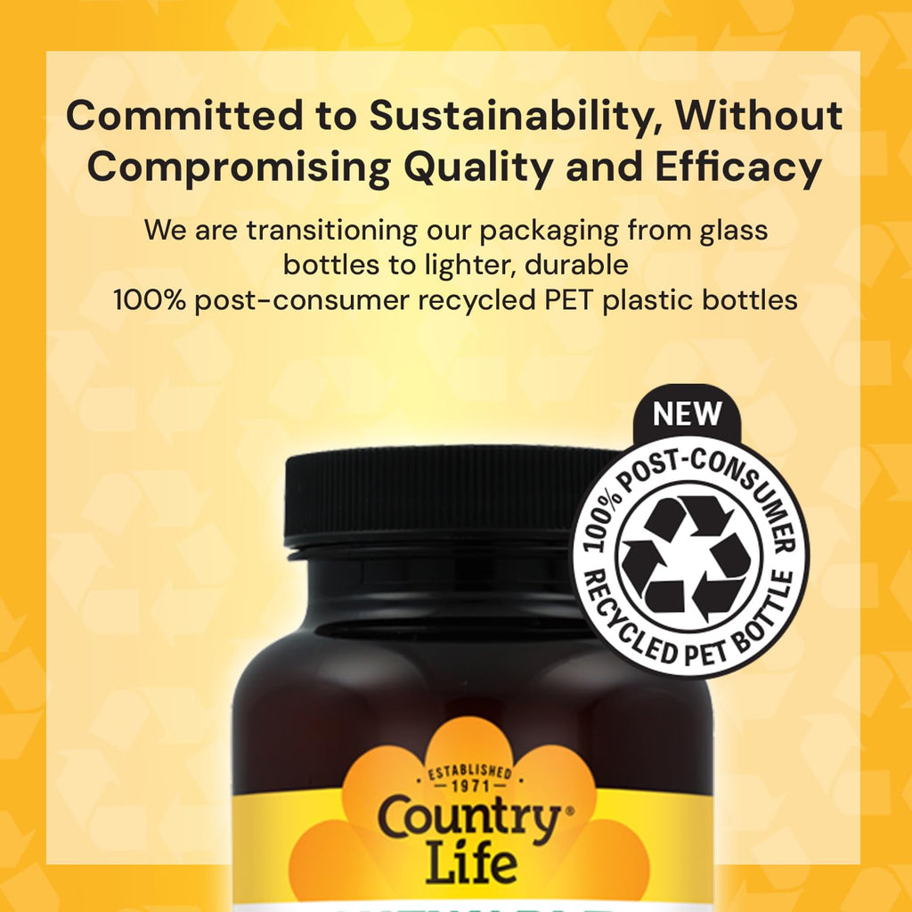 Country Life Target-Mins Calcium Magnesium Potassium, 180 Tablets | 500 mg calcium, 500 mg magnesium and 99 mg potassium per 2-tablet serving; certified gluten-free