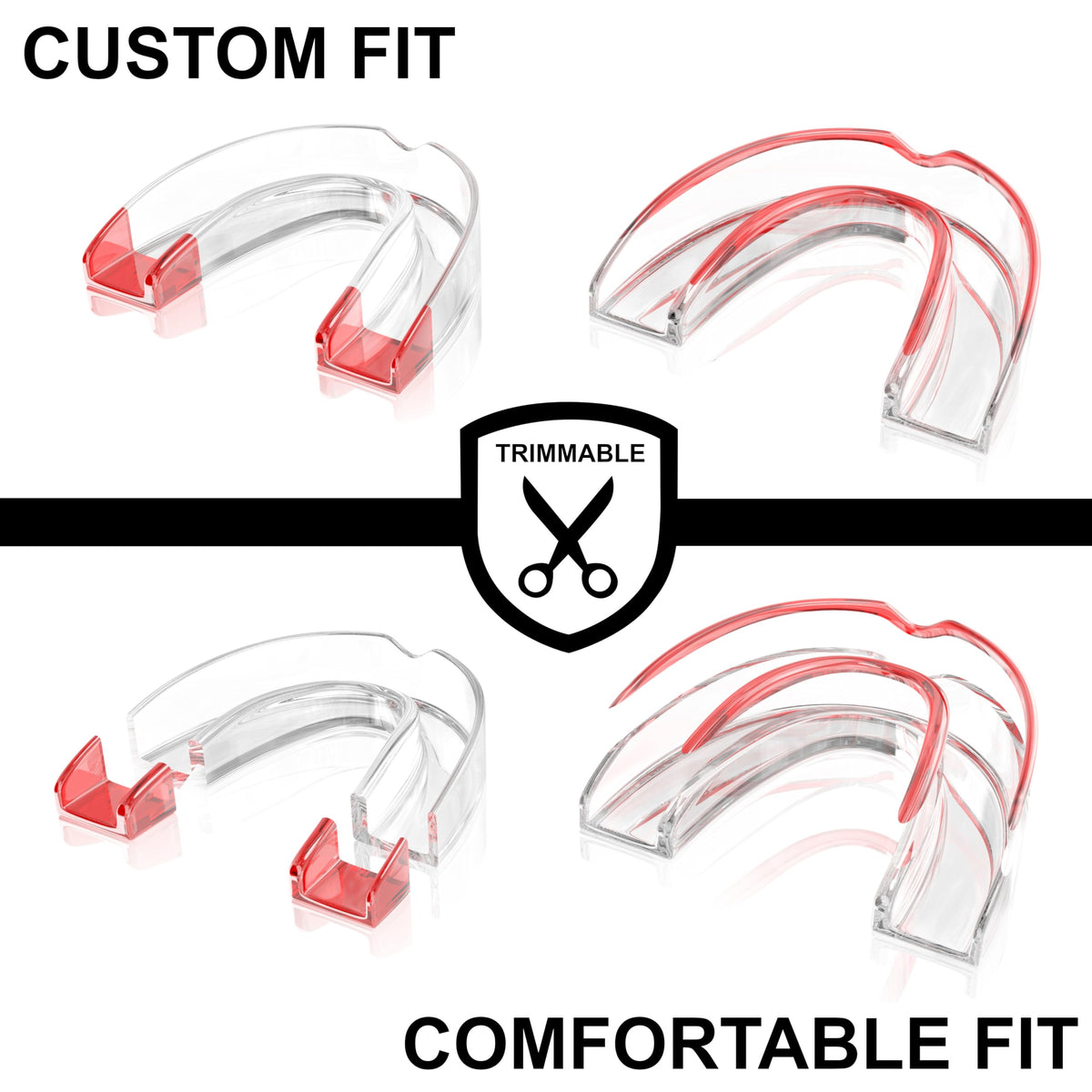 Anti Grinding Guard – Small Size for Women - Comfortable, Custom Fit, Non-Bulky, Moldable – (4) Teeth Grinding Guards & Case – Mouth Guard for Teeth Grinding, Woman Size - Small