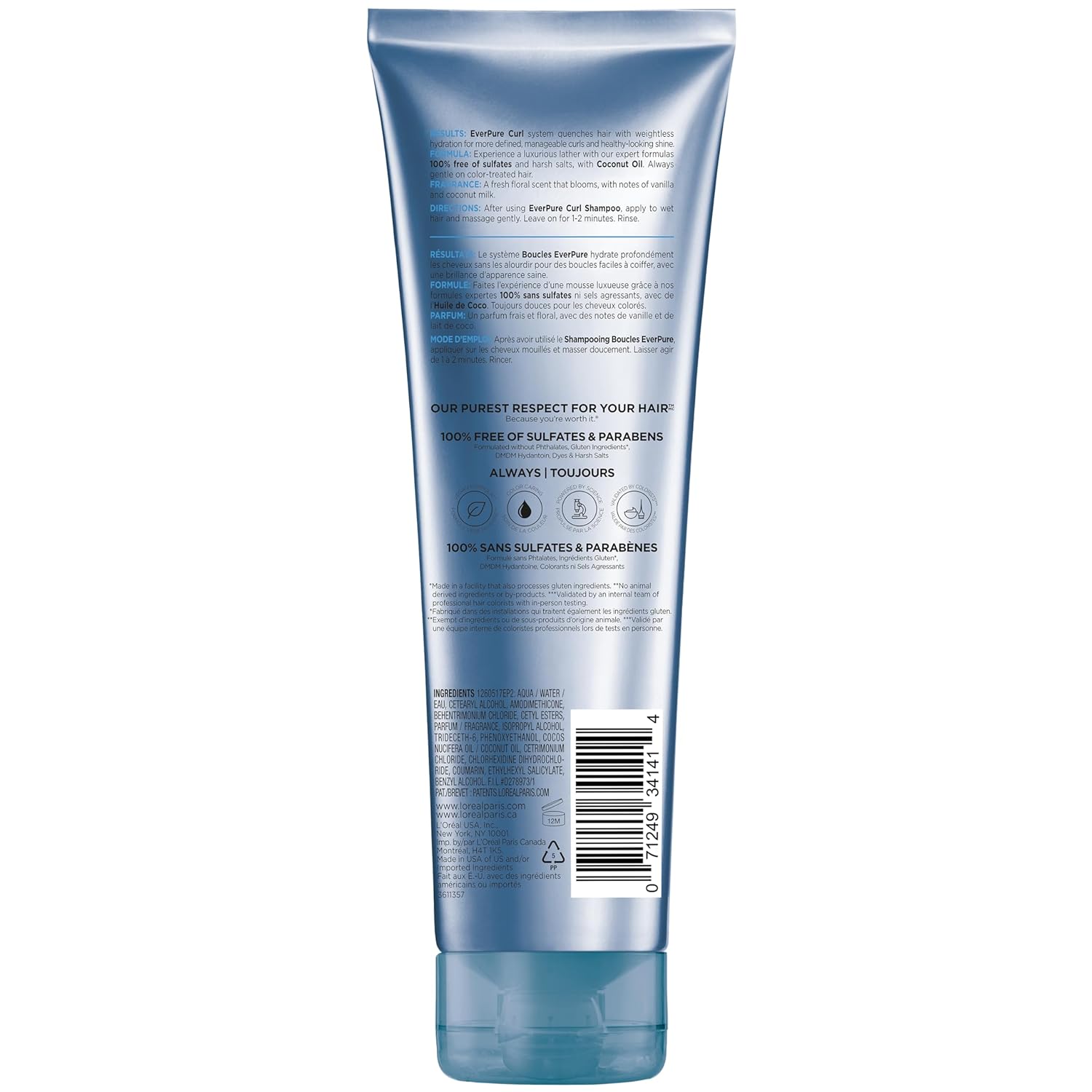 Buy now L'Oreal Paris Sulfate Free Conditioner for Curly Hair, Lightweight, Anti-Frizz Hair Care with Coconut Oil, EverPure, 8.5 Fl Oz (Packaging May Vary) at indiglob india