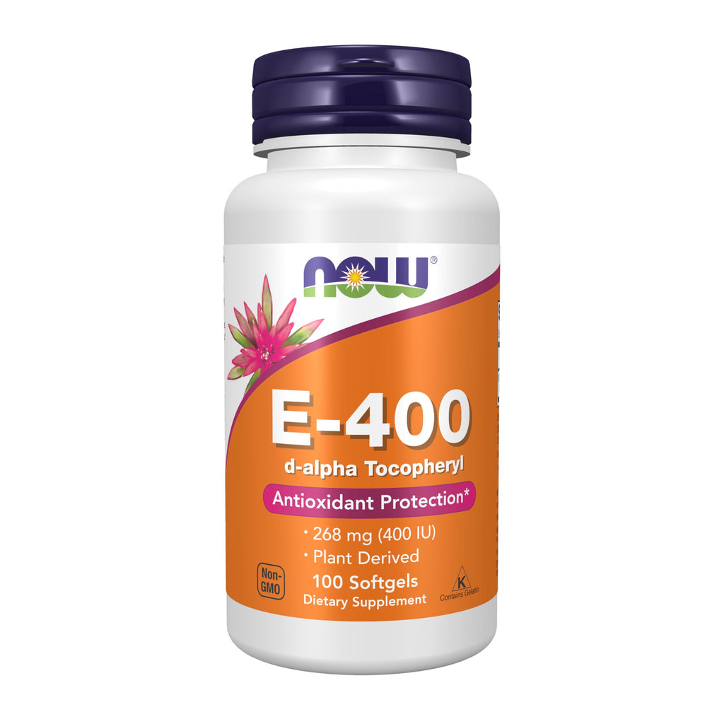 NOW Supplements, Vitamin E-400 IU, D-Alpha Tocopheryl, Antioxidant Protection, Softgels, 100 Count (Pack of 1)