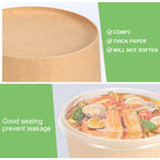 50 Pcs 32 Oz disposable meal prep containers，paper bowls with lids，disposable soup bowls，soup bowls disposable hot/cold，disposable salad bowls with lids，