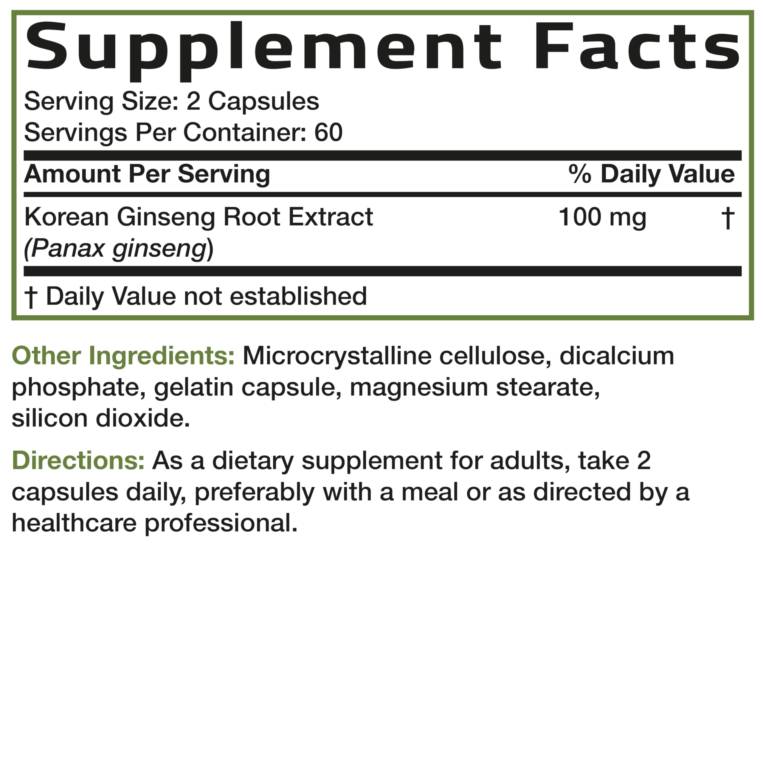 Bronson Korean Panax Ginseng High Potency Root Extract, 120 Capsules | Energy, Endurance, Vitality, Memory & Cognitive Health Support