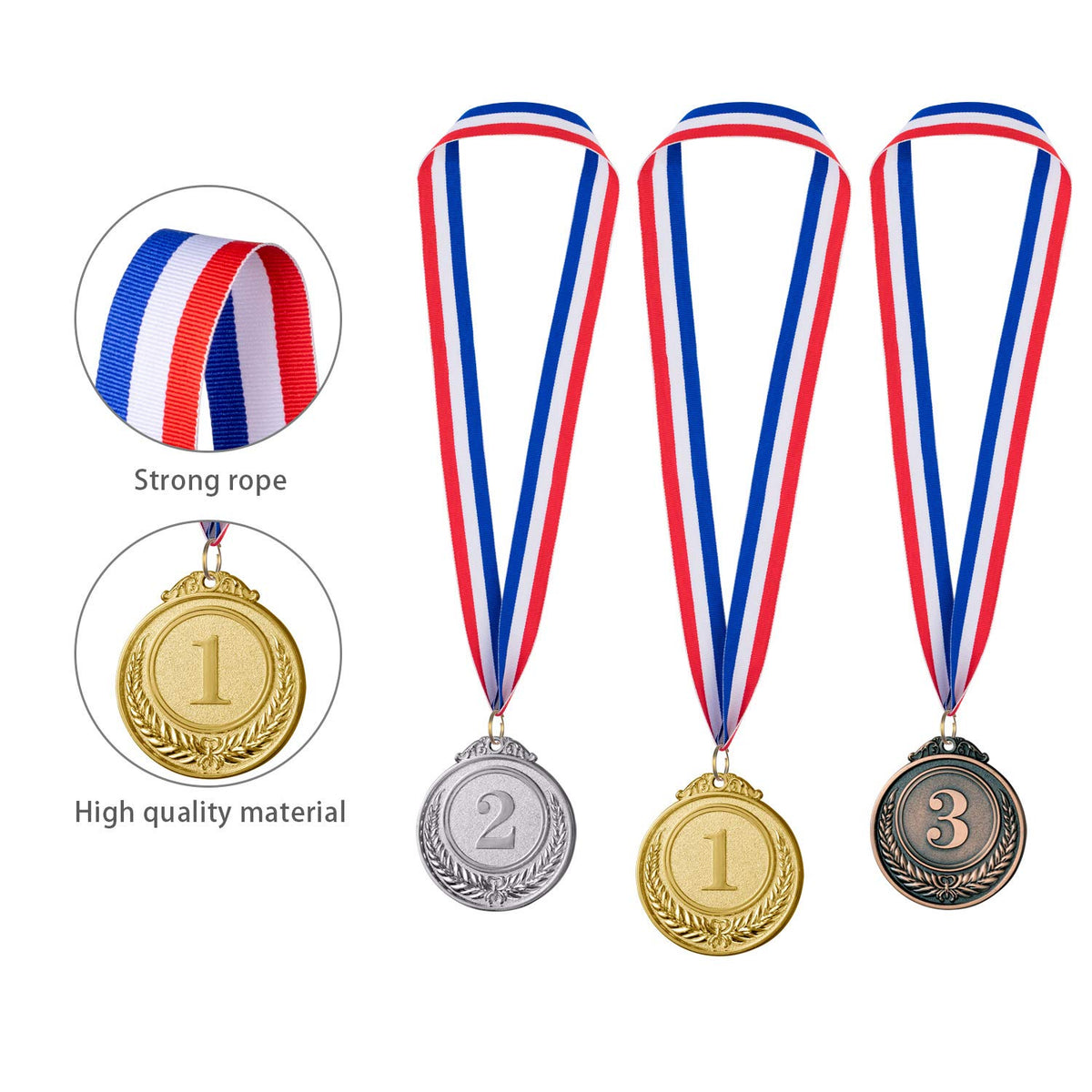 Favide 12 Piece Gold Silver Bronze Award Medals-Winner Medals Olympic Style