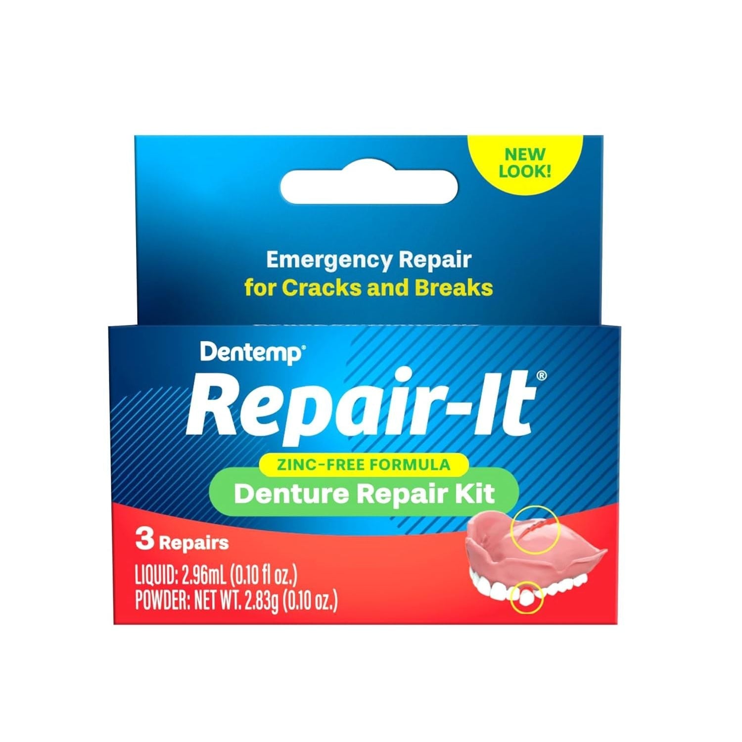Buy now Dentemp Repair Kit - Repair-It Advanced Formula Denture Repair Kit - Repairs Broken Dentures, Mends Cracks and Replace Loose Teeth 3 Count at indiglob india