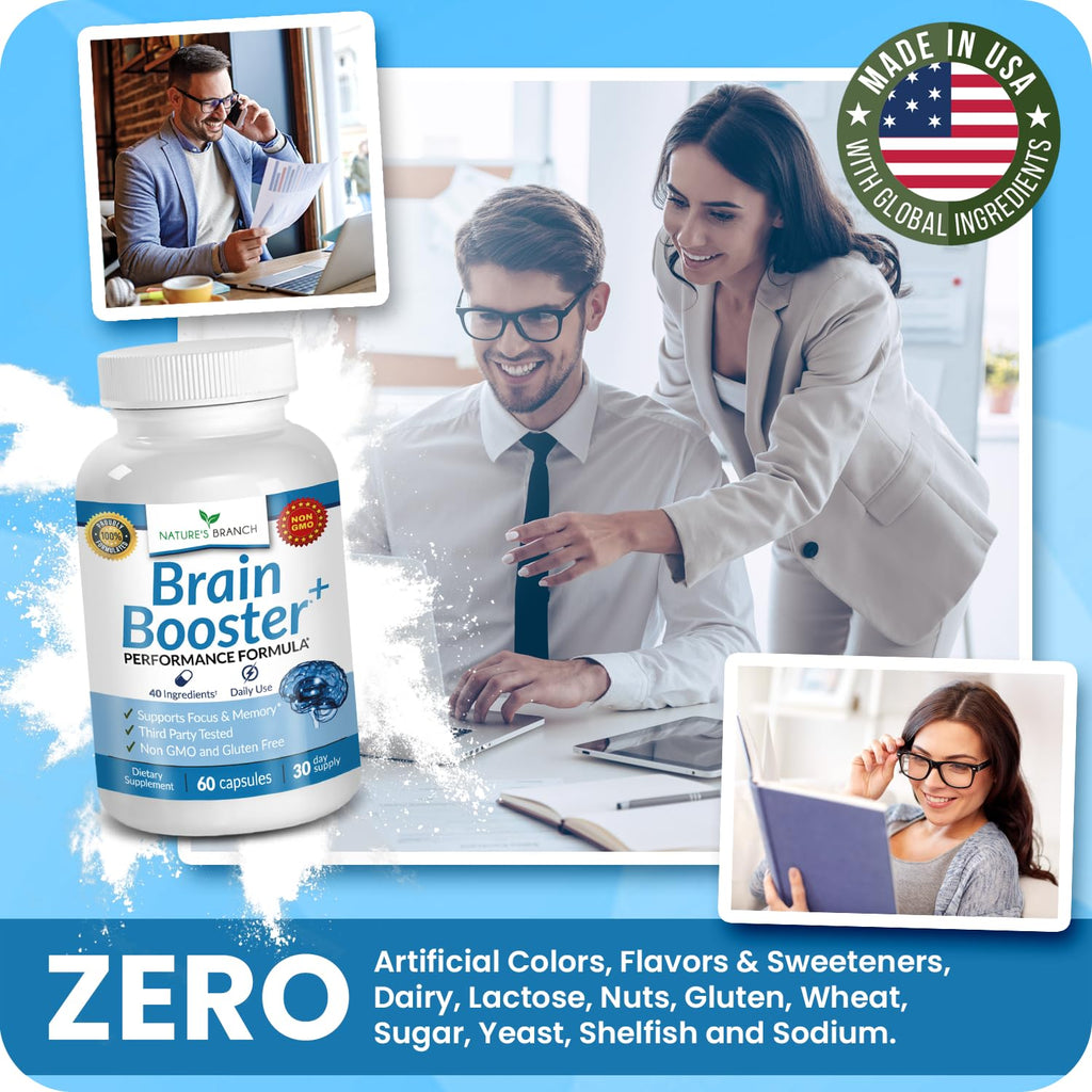 40-in-1 Brain Booster Supplement for Focus, Memory, Clarity, Energy