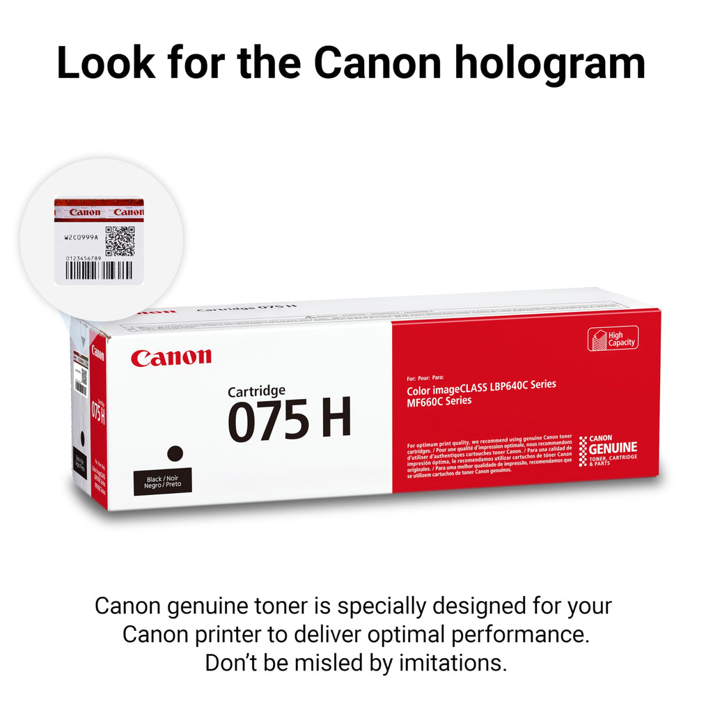 Canon Genuine 075 Black High Capacity Toner Cartridge Compatible with MF660 Series and LBP640 Series Laser Printers
